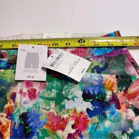 Lands End Womens Pants Size 4 Fit 2 Chino Crop Floral Cotton Rayon NWT - Picture 5 of 10